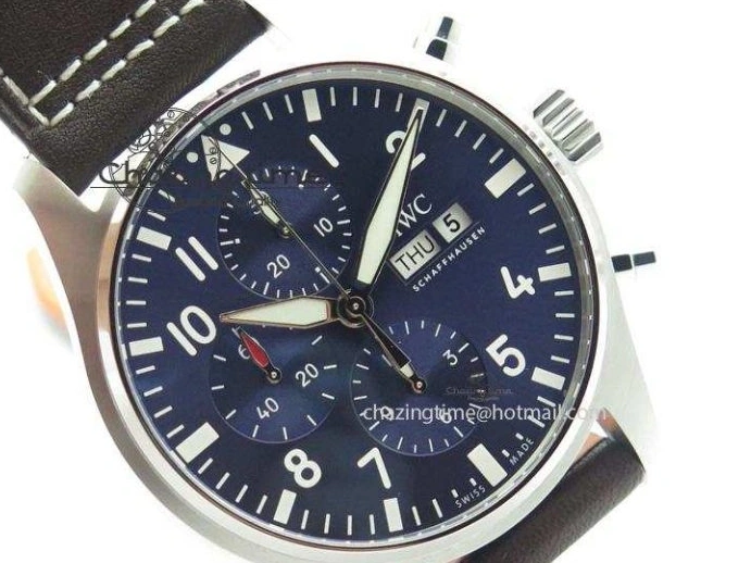 MIROTIME 1224 HighQuality Pilot Chrono 377714 “Le Petit Prince” ZF Best Edition Blue Dial On Brown Leather Strap A 7309